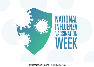 National Influenza Vaccination Week. Holiday concept. Template for background, banner, card, poster with text inscription. Vector EPS10 illustration