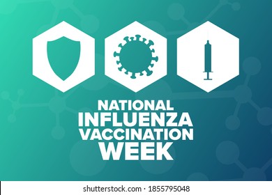 National Influenza Vaccination Week. Holiday concept. Template for background, banner, card, poster with text inscription. Vector EPS10 illustration