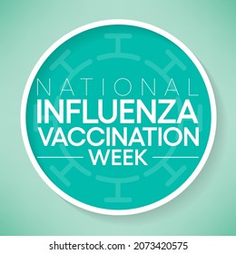 National Influenza Vaccination week (NIVW) is observed every year in December, it is a contagious respiratory illness caused by influenza viruses that infect the nose, throat, and lungs. Vector art