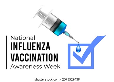 National Influenza Vaccination Week. Vector illustration on white background