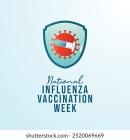 National Influenza Vaccination Week vector design template good for celebration usage. National Influenza Vaccination Week design. flat design. eps 10. 