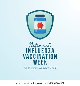 National Influenza Vaccination Week Vektor Design Vorlage gut für die Feier Nutzung. Nationales Grippeimpfung Woche Design. flaches Design. eps 10. 