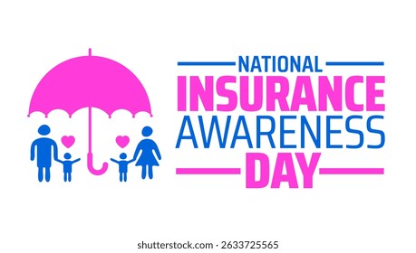National Insurance Awareness Day banner de fundo ou modelo de design de cartaz. observado todos os anos em junho. Conceito de férias. Use para qualquer modelo, cartão, cartaz, cartaz, modelo.