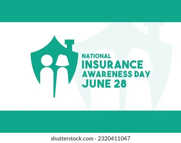 National Insurance Awareness Day design vector. June 18. Flat design vector. Poster, banner, card, background. Eps 10.