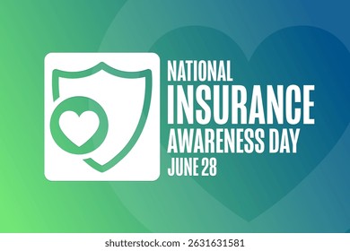 National Insurance Awareness Day. June 28. Holiday concept. Template for background, banner, card, poster with text. Vector EPS10 illustration