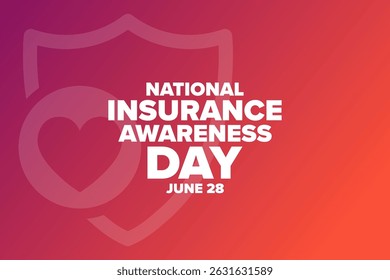 National Insurance Awareness Day. June 28. Holiday concept. Template for background, banner, card, poster with text. Vector EPS10 illustration