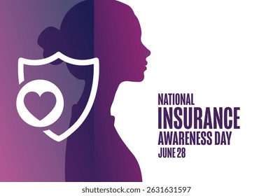National Insurance Awareness Day. June 28. Holiday concept. Template for background, banner, card, poster with text. Vector EPS10 illustration