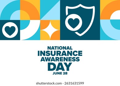 National Insurance Awareness Day. June 28. Holiday concept. Template for background, banner, card, poster with text. Vector EPS10 illustration