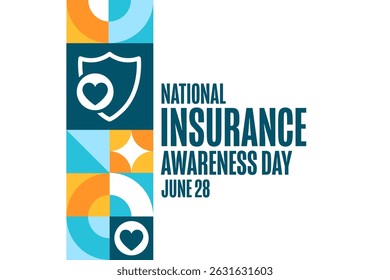 National Insurance Awareness Day. June 28. Holiday concept. Template for background, banner, card, poster with text. Vector EPS10 illustration