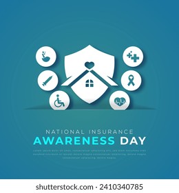 National Insurance Awareness Day Paper cut style Vector Design Illustration for Background, Poster, Banner, Advertising, Greeting Card