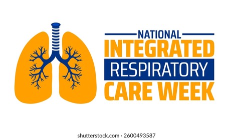 national integrated respiratory care week background banner or poster design template. observed every year in  April. Holiday concept. Use to any Template, card, poster, placard, template.