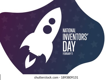 National Inventors Day. February 11. Holiday concept. Template for background, banner, card, poster with text inscription. Vector EPS10 illustration