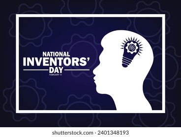 National Inventors' Day. February 11. Holiday concept. Template for background, banner, card, poster with text inscription. Vector illustration