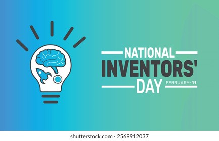 National Inventors Day. February 11. background template. Perfect for banners, cards, posters, and social media.Vector design with text inscription and classic color for a professional look