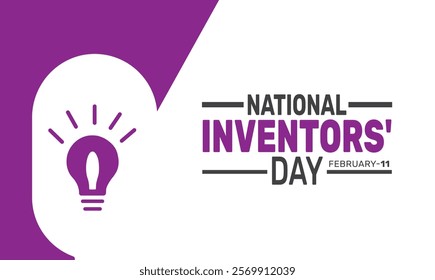 National Inventors Day. February 11. background template. Perfect for banners, cards, posters, and social media.Vector design with text inscription and classic color for a professional look