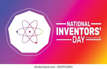 National Inventors Day. February 11. background template. Perfect for banners, cards, posters, and social media.Vector design with text inscription and classic color for a professional look