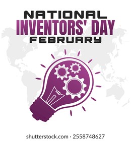 NATIONAL INVENTORS' DAY social media post Vector Illustration on february