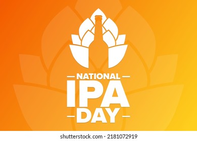 National IPA Day. Holiday concept. Template for background, banner, card, poster with text inscription. Vector EPS10 illustration