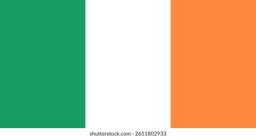 National Ireland flag. High detailed flag of Ireland. Europe. 3D illustration.