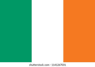 Bandera de Irlanda. Símbolo del Día de la Independencia, juego de fútbol de recuerdo, lenguaje de botón, icono.