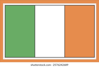 National Ireland flag, official colors and proportion correctly. National Ireland flag. Vector illustration. Ireland flag vector icon, simple, flat design for web or mobile app.