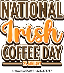 Ilustración de diseño del Banner del Día Nacional del Café de Irlanda