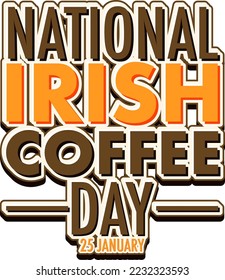 Ilustración de diseño del Banner del Día Nacional del Café de Irlanda