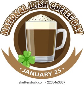 National Irish Coffee Day Banner Design illustration