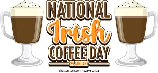 National Irish Coffee Day Banner Design illustration