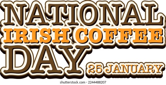 Ilustración de diseño del Banner del Día Nacional del Café de Irlanda