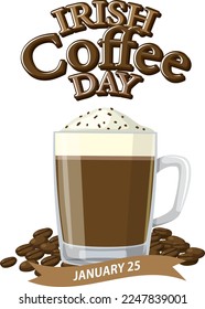 National Irish Coffee Day Banner Design illustration