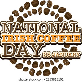 National Irish coffee day banner design illustration