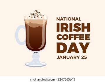 Vector Color Sketch Glass with Irish Coffee Stock Vector by