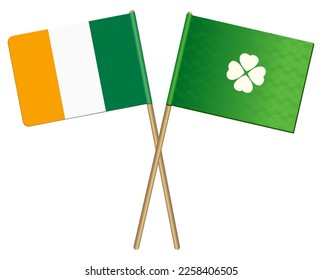 National irish and st patricks day flag vector flag, symbol of ireland national holidays and traditional festivals