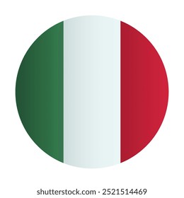 National Italy flag circle. Vector illustration	