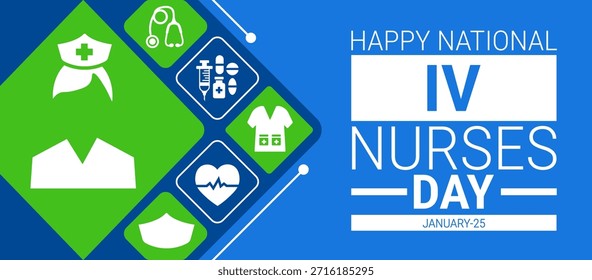 Nationale iv Krankenschwestern Tag Hintergrund, Banner, Karte oder Plakat Design-Vorlage wird jedes Jahr im Januar beobachtet, um das Bewusstsein für die Mission zu erhöhen. Vektorgrafik.