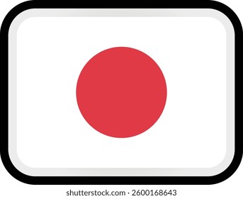 National Japan flag. Japanian symbol. Vector illustration