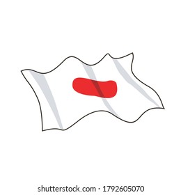 national japan flag vector design. waving flag