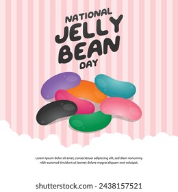 National Jelly Bean Day design template good for celebration usage. jelly bean vector image. flat design. vector eps 10.