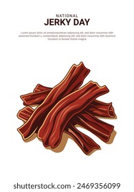 National Jerky Day background. Vector illustration.