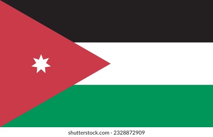National Jordan flag, official colors, and proportions. Vector illustration. EPS 10 Vector. 