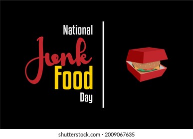 National Junk Food Day. National Hot Dog Day. Holiday concept. Template for background, Web banner, card, poster, t-shirt with text inscription