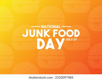 National Junk Food Day. July 21. Seamless pattern hamburger icon. Gradient background. Eps 10.