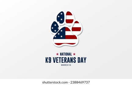 National K9 Veterans Day Background Vector Illustration