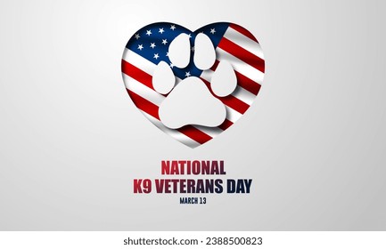 National K9 Veterans Day Background Vector Illustration
