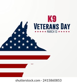 National K9 Veterans Day Background Vector Illustration