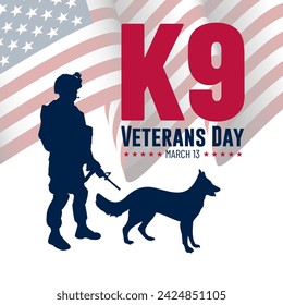 National K9 Veterans Day Hintergrund Vektor-Illustration