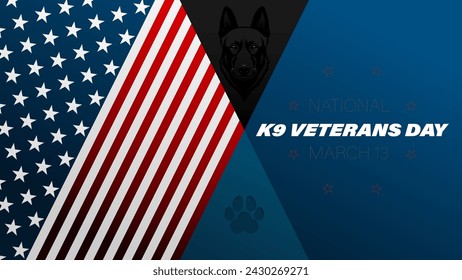 National K9 Veterans Day concept design, vector illustration