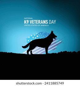 National K9 Veterans Day. K9 Veterans Day Creative Concept. 