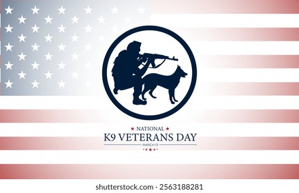 National K9 Veterans Day Design Background Illustration